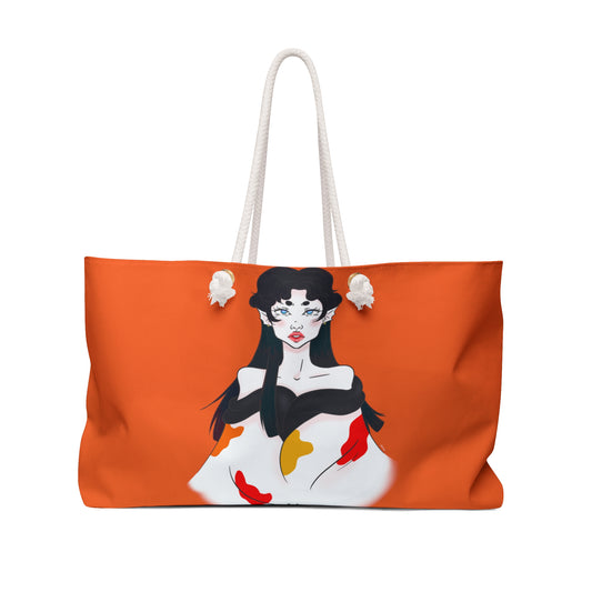Yuri | Orange | Tote Bag | Weekender Bag | Travel Bag | Travel Tote | Cute Tote Bag | Carry On Luggage | Fun Tote