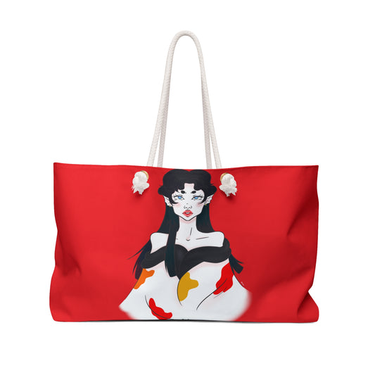 Yuri | Red | Tote Bag | Weekender Bag | Travel Bag | Travel Tote | Cute Tote Bag | Carry On Luggage | Fun Tote