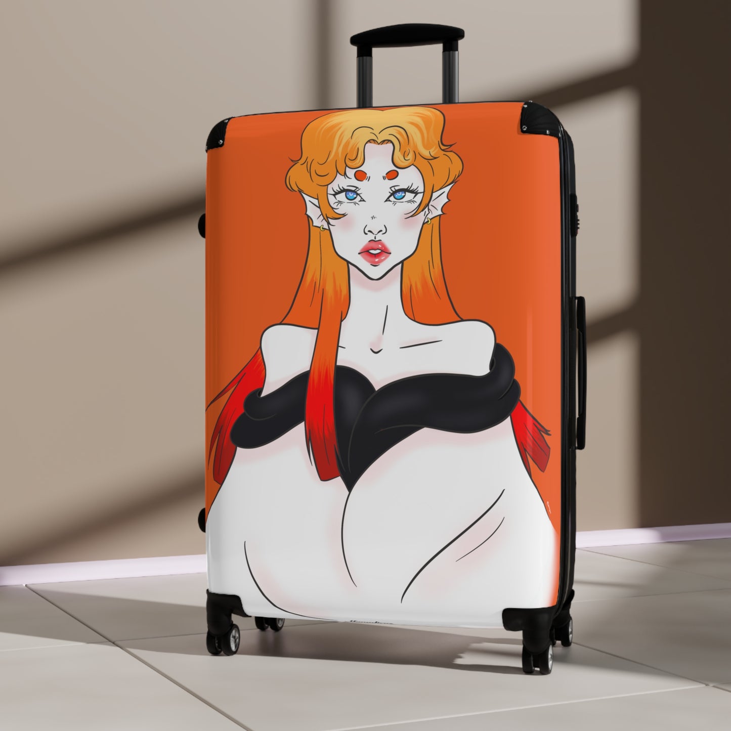 Anna | Orange | Front | Suitcase