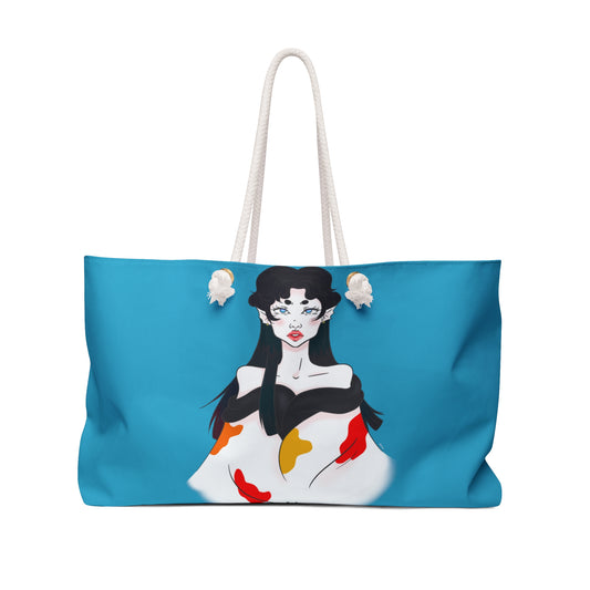 Yuri | Turquoise | Tote Bag | Weekender Bag | Travel Bag | Travel Tote | Cute Tote Bag | Carry On Luggage | Fun Tote